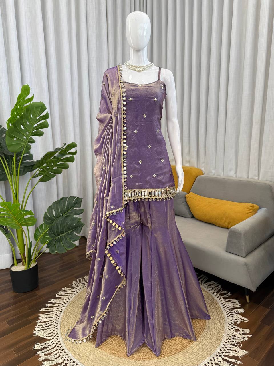 Laksharaa Sarees MEHREEN Sharara Lilac Front View
