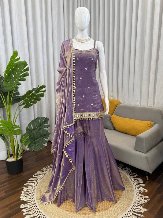 Laksharaa Sarees MEHREEN Sharara Lilac Front View