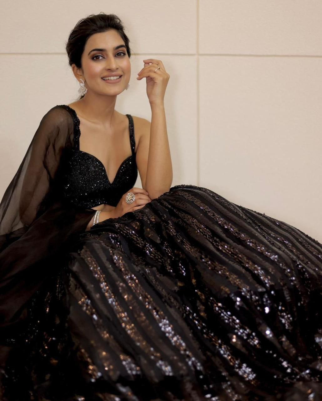 INAYAA - Sparkly Black Lehenga x Sequin Work