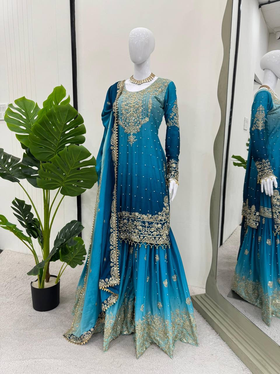 LAVINAA - Ombré Sharara Suit