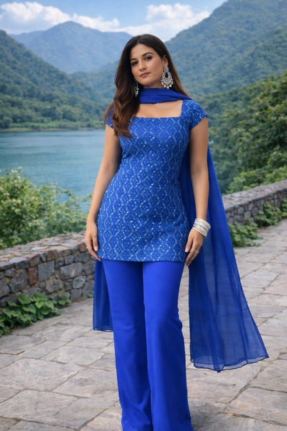 Elegant 90s style designer suit from Laksharaa Sarees, featuring intricate patterns and traditional craftsmanship.