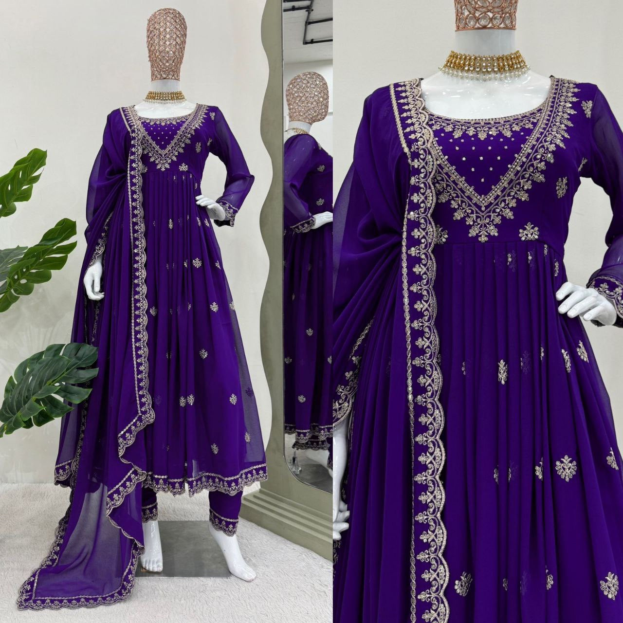 ESHANA - Purple Anarkali Suits