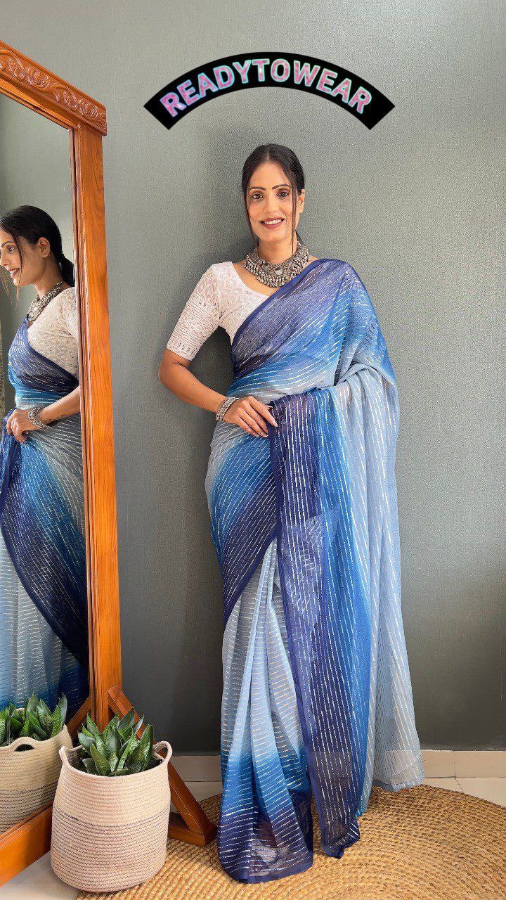 Ombré Georgette Readymade Saree