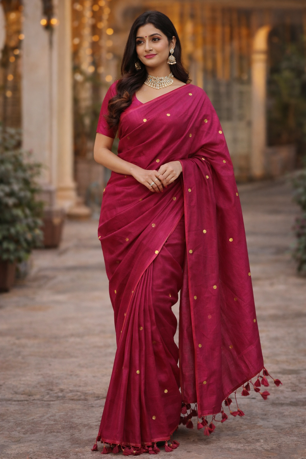 Elegant tissue Raaga saree with pretty tassels from Laksharaa Sarees, featuring intricate designs and vibrant colors.
