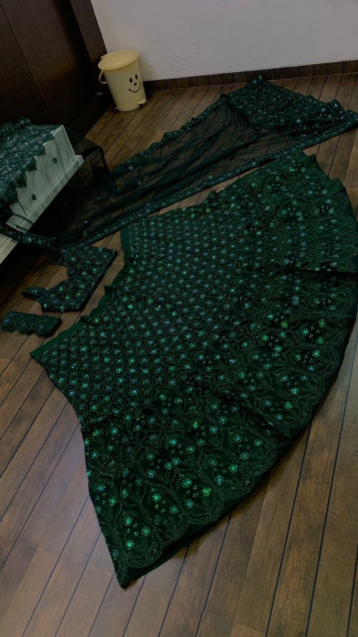 Noura Premium Green Lehenga