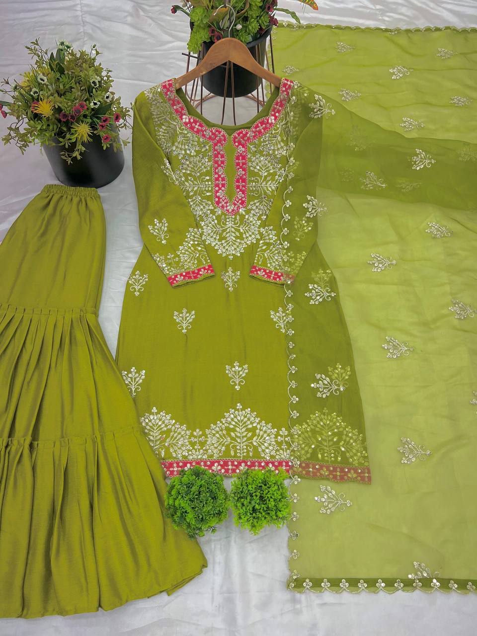 NINAA - Green x Pink Sharara Suit