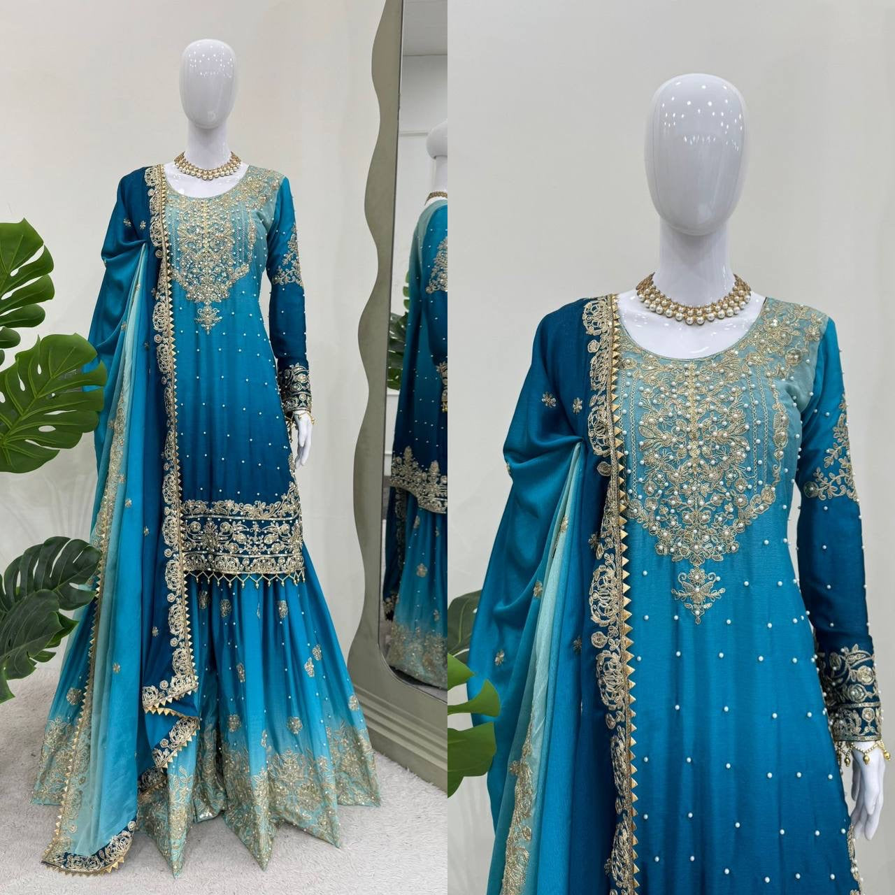 LAVINAA - Ombré Sharara Suit