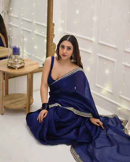 KAVYA - Blue Partywear Saree