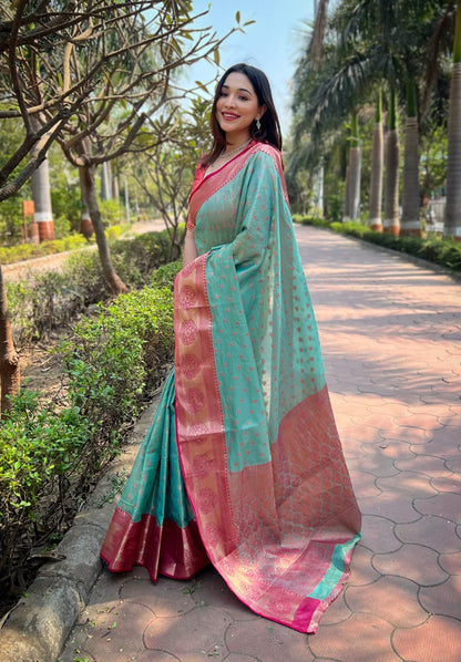 YASHI - Soft Silk Saree with contrast border