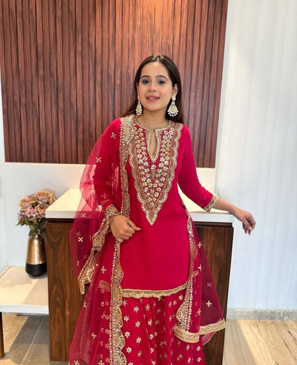 SUKHI - Rani Pink Pallazo Suit