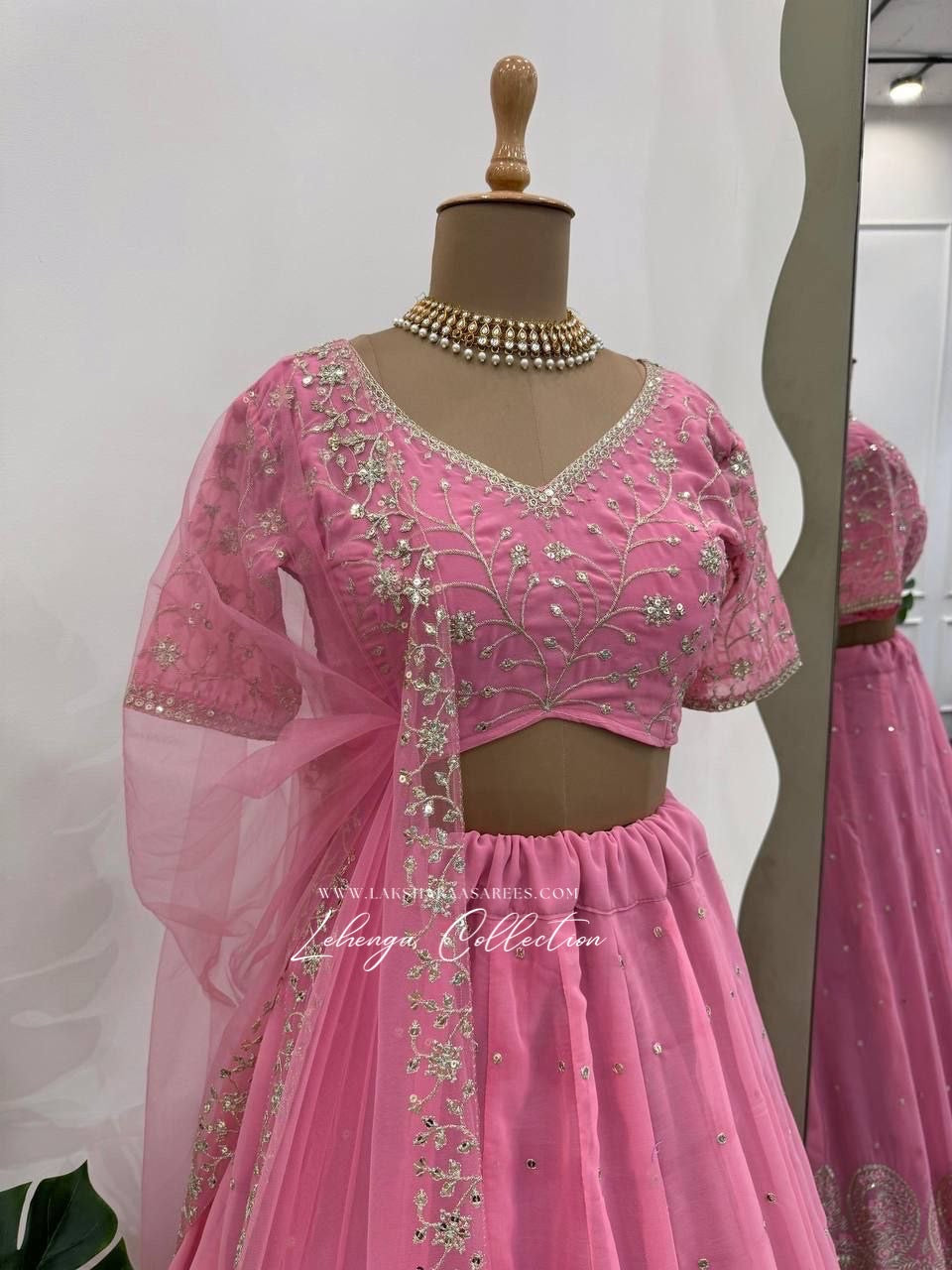 Baby Pink Georgette Lehenga