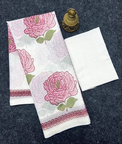 Linen Rose Saree