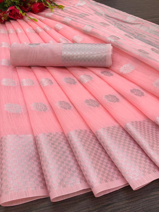 Pastel Linen Soft Silk Saree