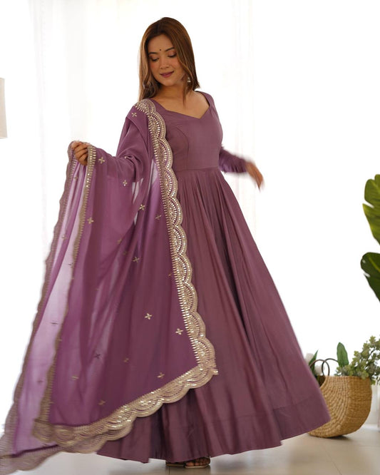 Purple Anarkali suit