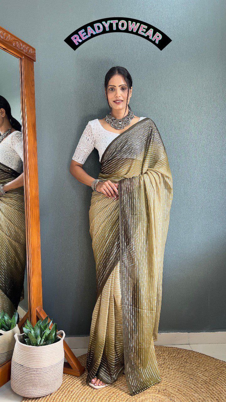 Ombré Georgette Readymade Saree