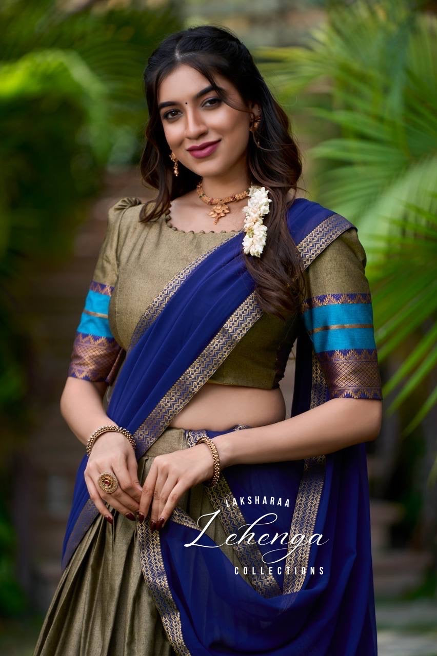 RADHA - Half Sarees Kanchi Banarasi Lehenga