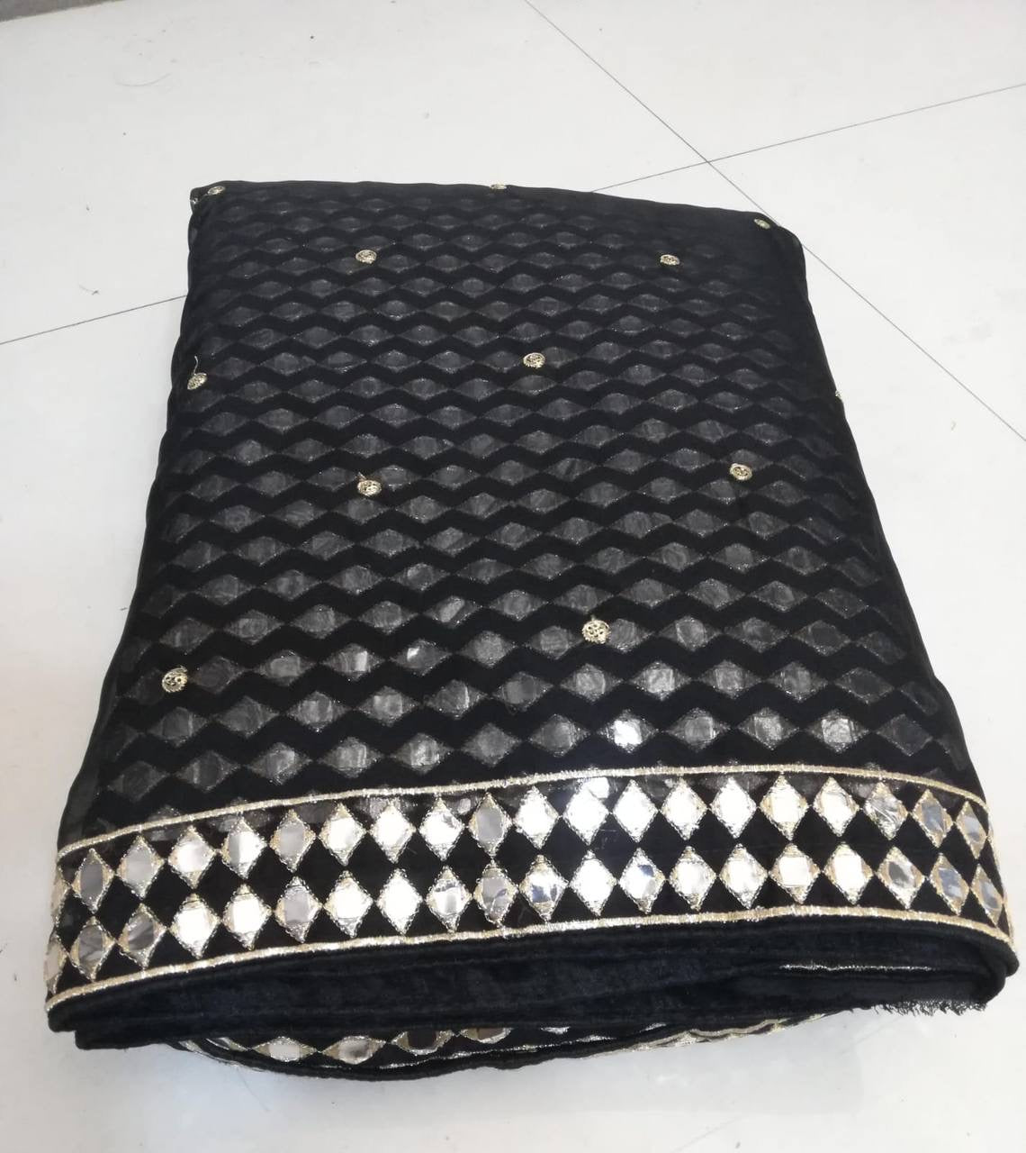 NERISA —  Black x Silver Premium Lehenga