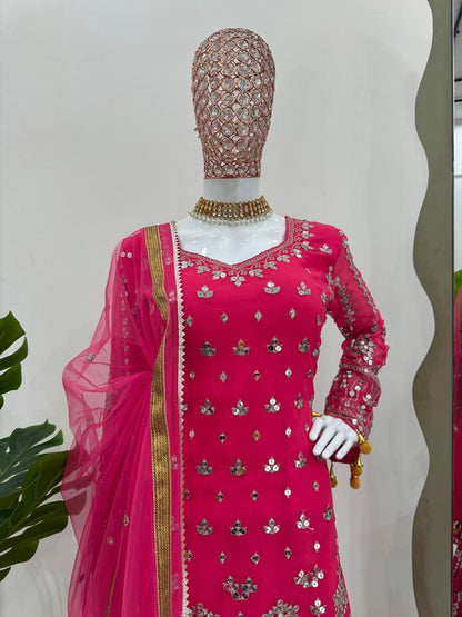 SALINA - Pink Designer Sharara Suit