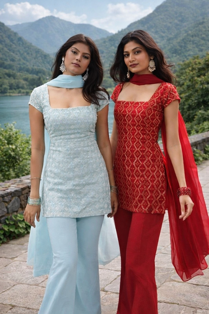 Laksharaa Sarees POJAA 90s Special Designer Suit with intricate embroidery and vibrant fabric, traditional Indian ethnic wear.