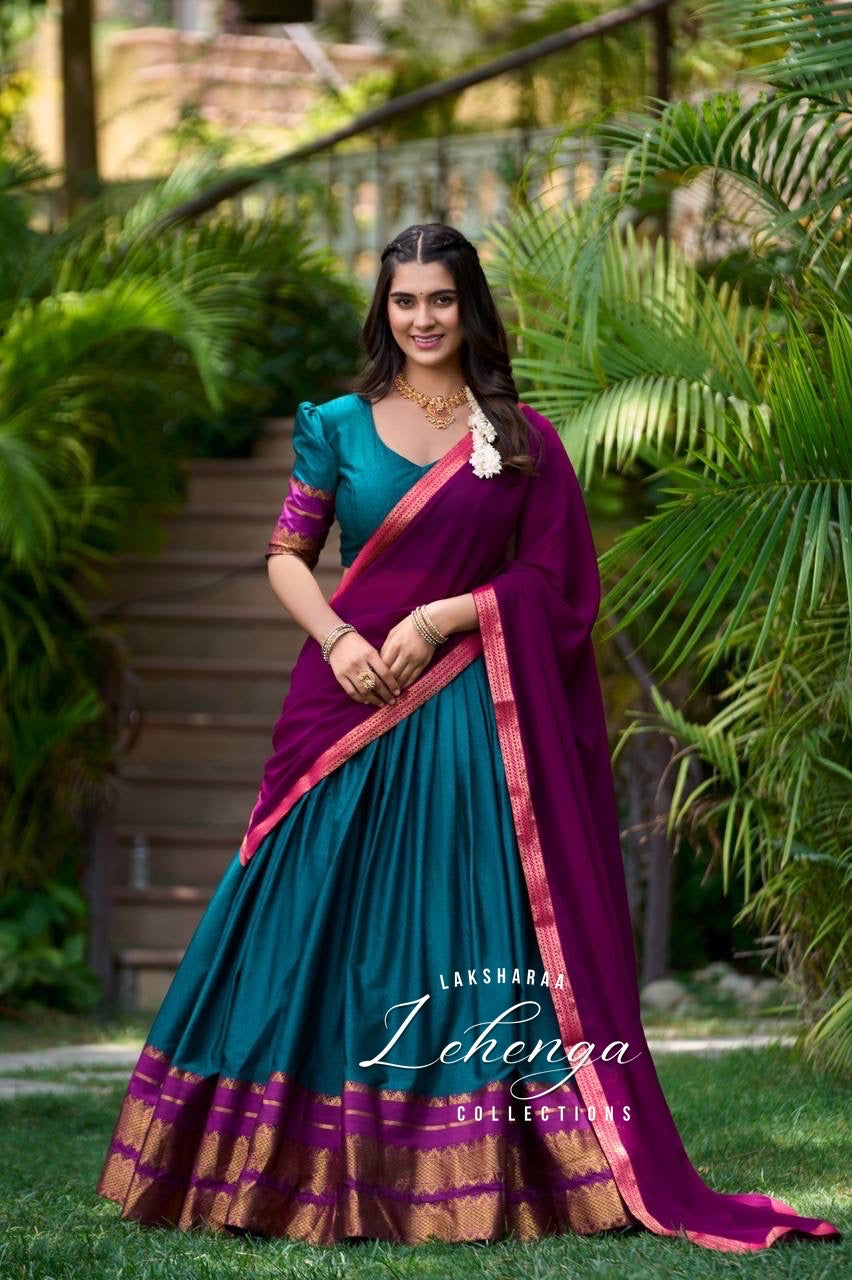 RADHA - Half Sarees Kanchi Banarasi Lehenga