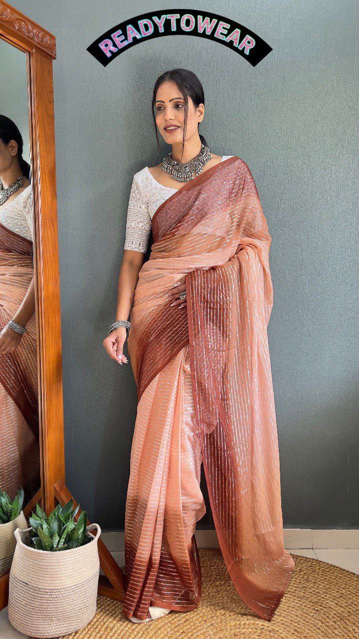 Ombré Georgette Readymade Saree