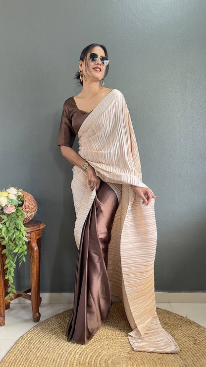 Crush x Satin Retro Readymade Partywear Saree