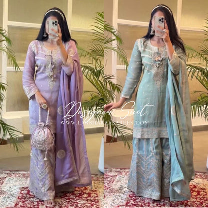 LIHAA - Pastel Designer Pallazo Suits