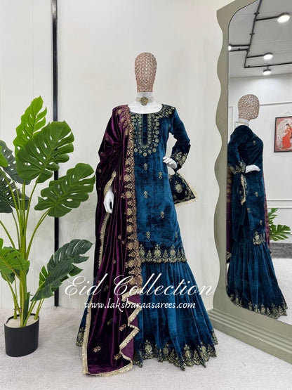 NARA — Premium Velvet Sharara Suits