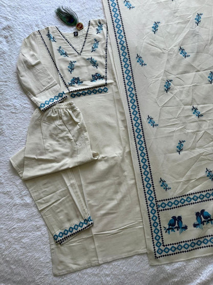 Festive Special Ivory Kadhi Kurti Set