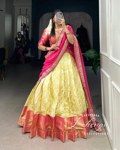 AARTHI - Half Sarees Kanchi Banarasi Lehenga