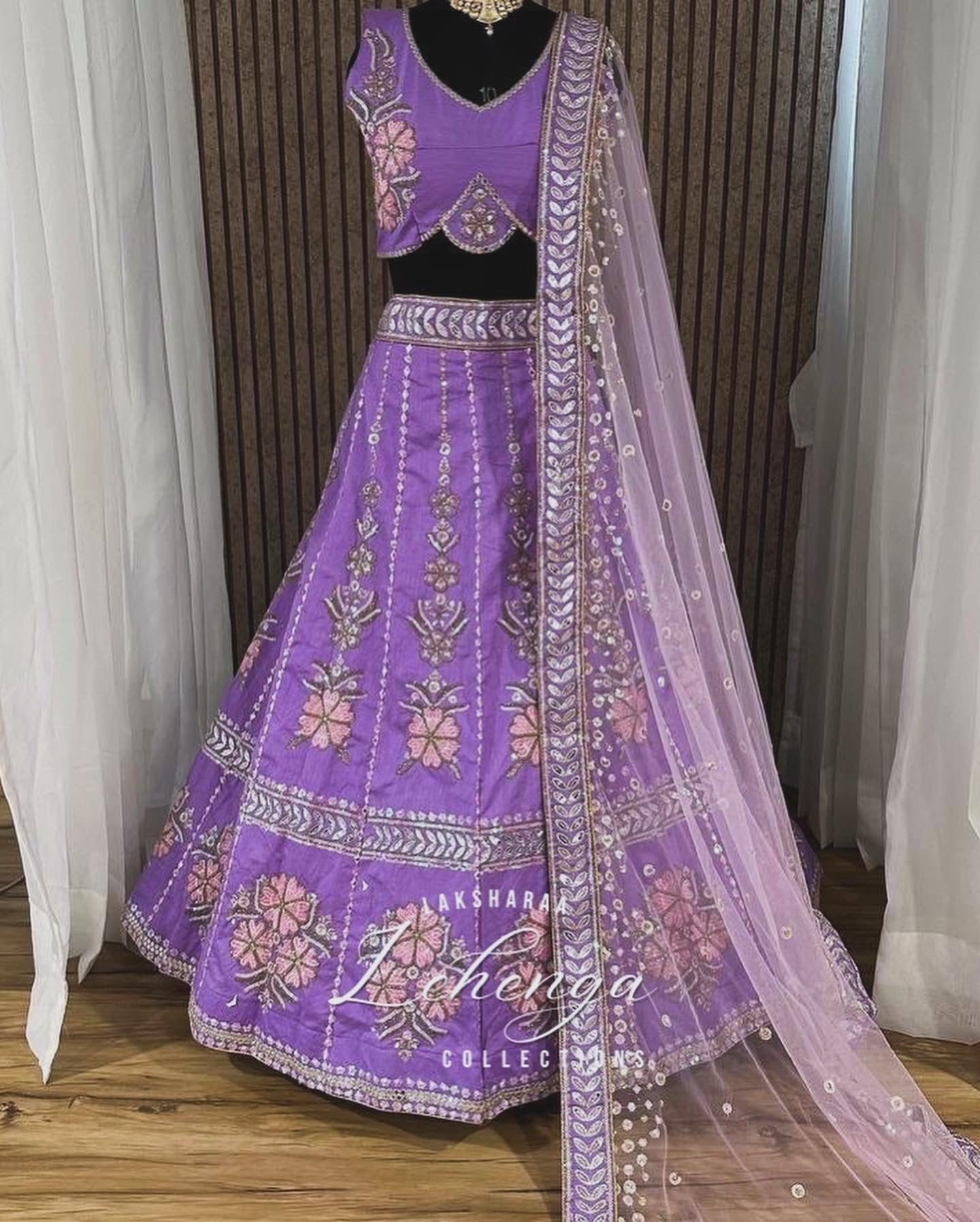 RASHMI - Purple x Floral Lehenga