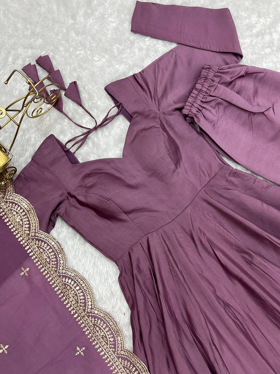 Purple Anarkali suit