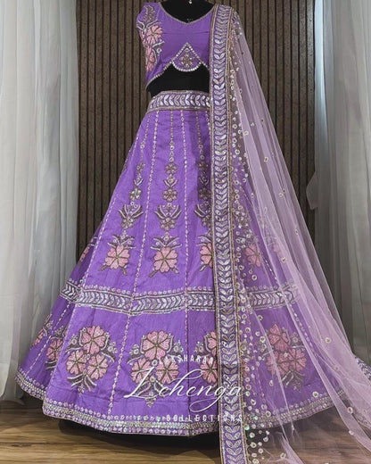 RASHMI - Purple x Floral Lehenga