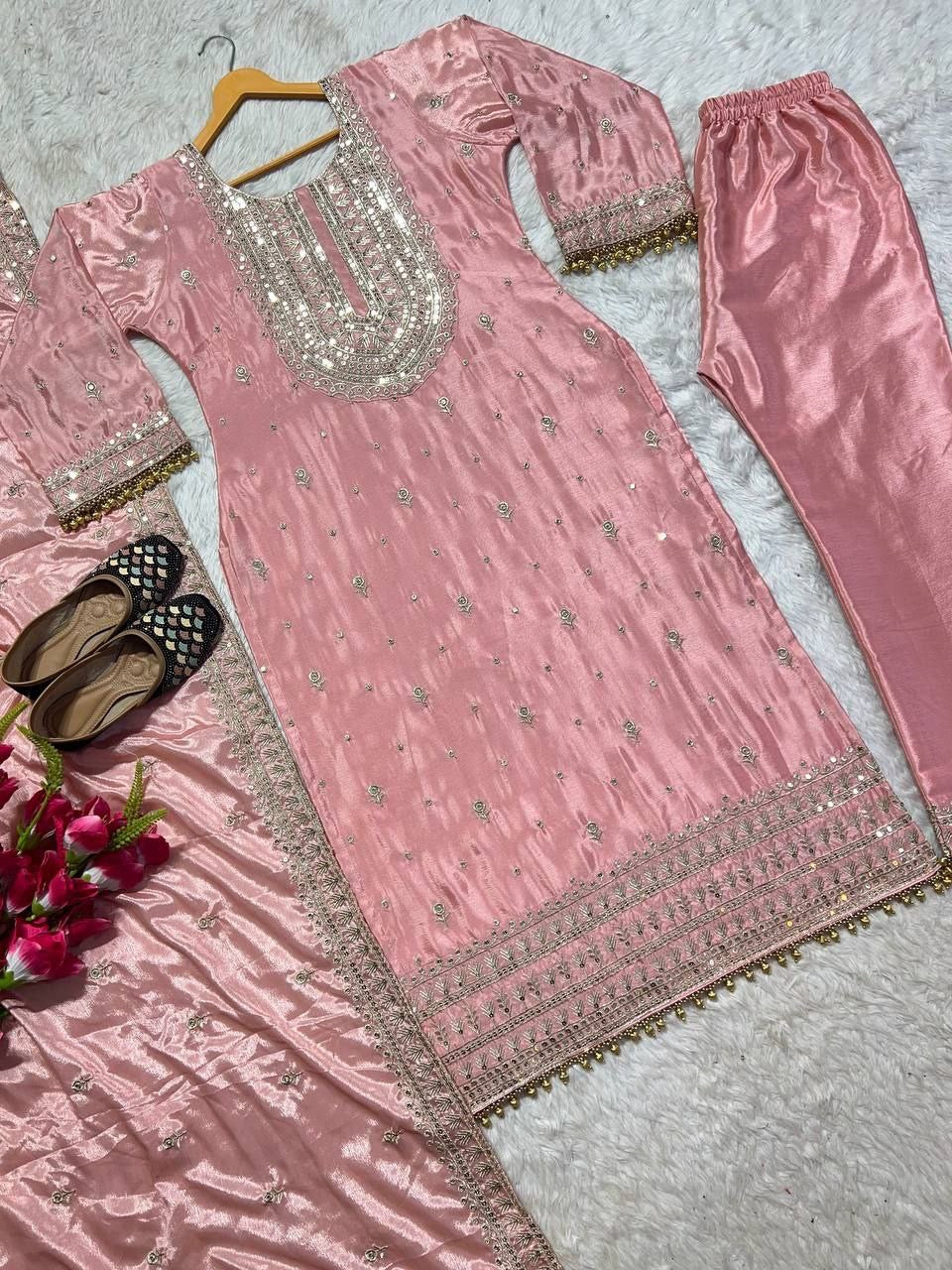 Baby Pink Pakistani Suit