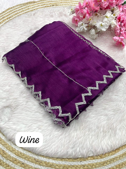 SARIKA 2.0 - Shimmer Saree x Beaded Border