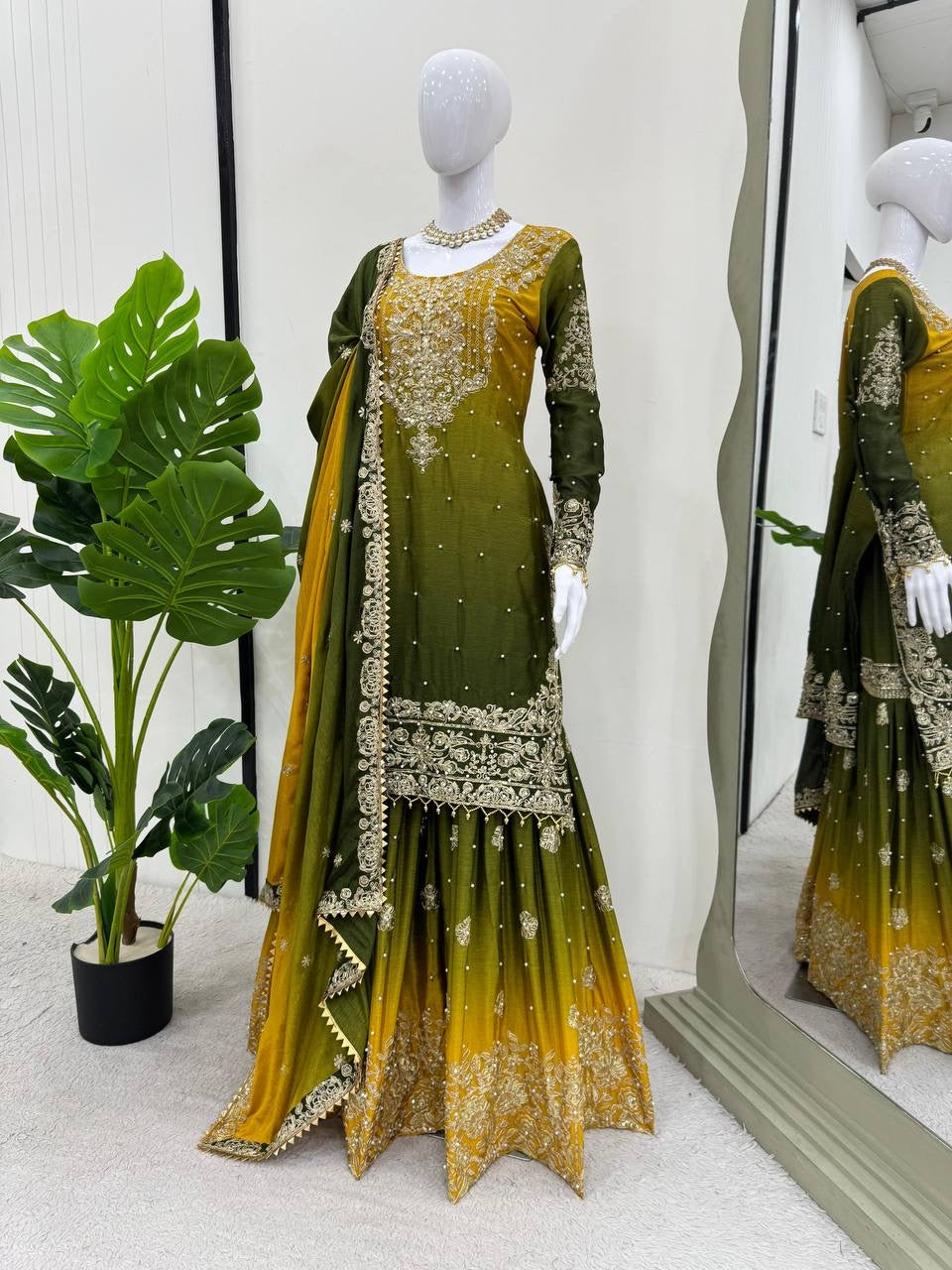 LAVINAA - Ombré Sharara Suit