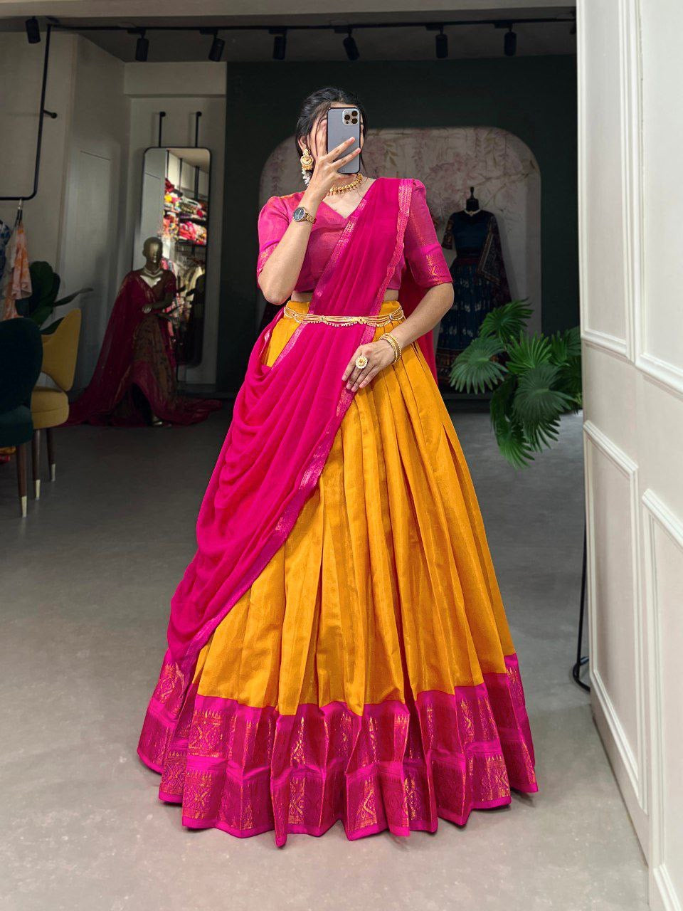 Aruni - Half Sarees Kanchi Banarasi Lehenga