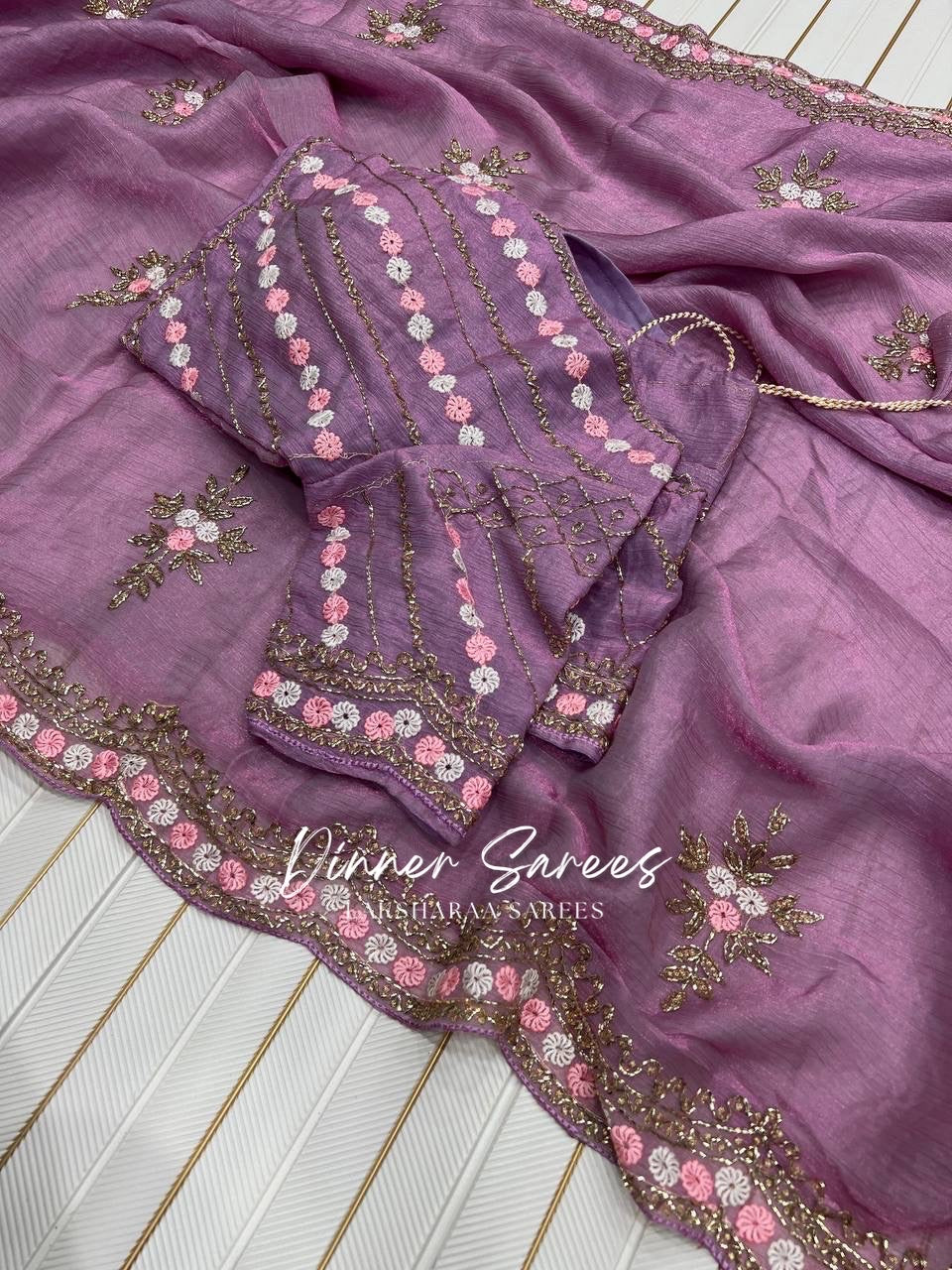 CAMILA - Chiffon Georgette Saree x Floral Work