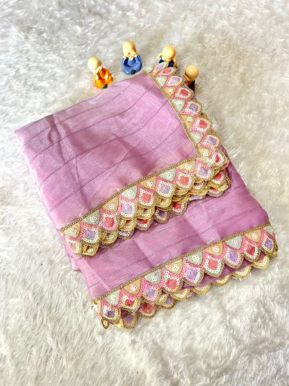 MADHU - Shimmer Silk Saree with Mermaid Border