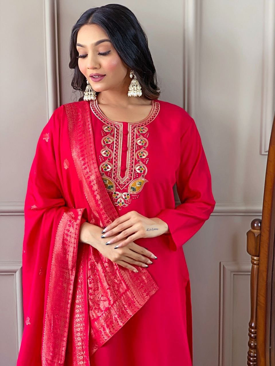 Rani Red Kurtis Suit