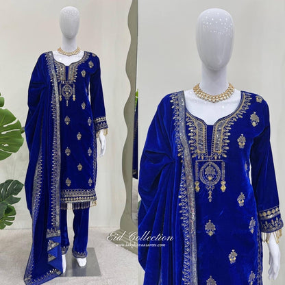 SIRA — Velvet Pakistani Designer Suit