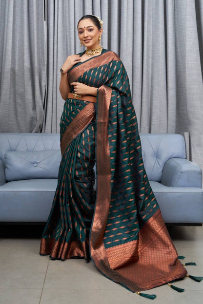 Soft Silk x Copper Zari Saree