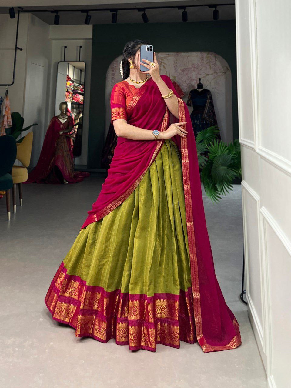 Aruni - Half Sarees Kanchi Banarasi Lehenga