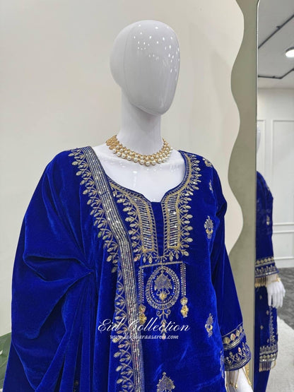 SIRA — Velvet Pakistani Designer Suit