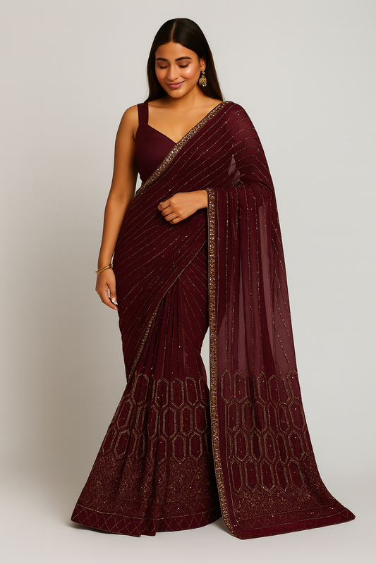 LUISA 2.0 — Dreamy Purple Georgette Saree