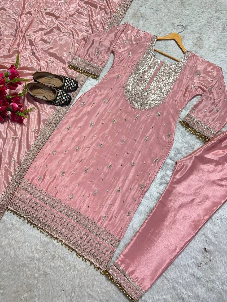 Baby Pink Pakistani Suit