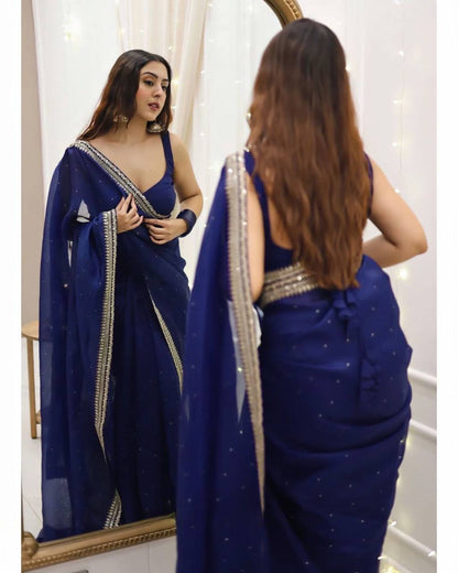 KAVYA - Blue Partywear Saree