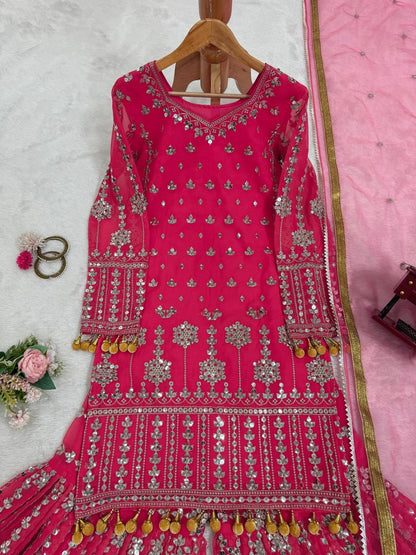 SALINA - Pink Designer Sharara Suit