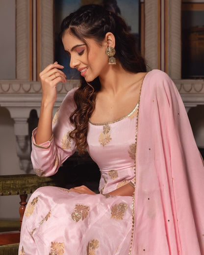 Baby Pink Anarkali Suit x Low Back