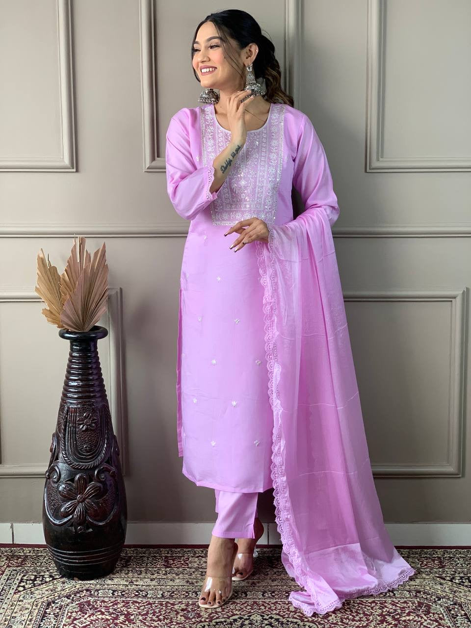 Baby Pink Kurti Set